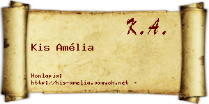 Kis Amélia névjegykártya